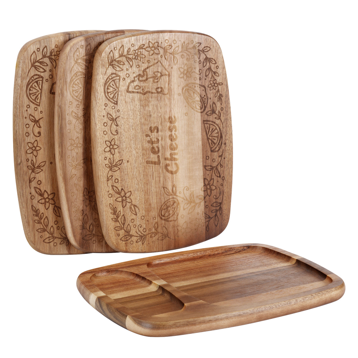 ACACIA WOOD CHEESE BOARD SET