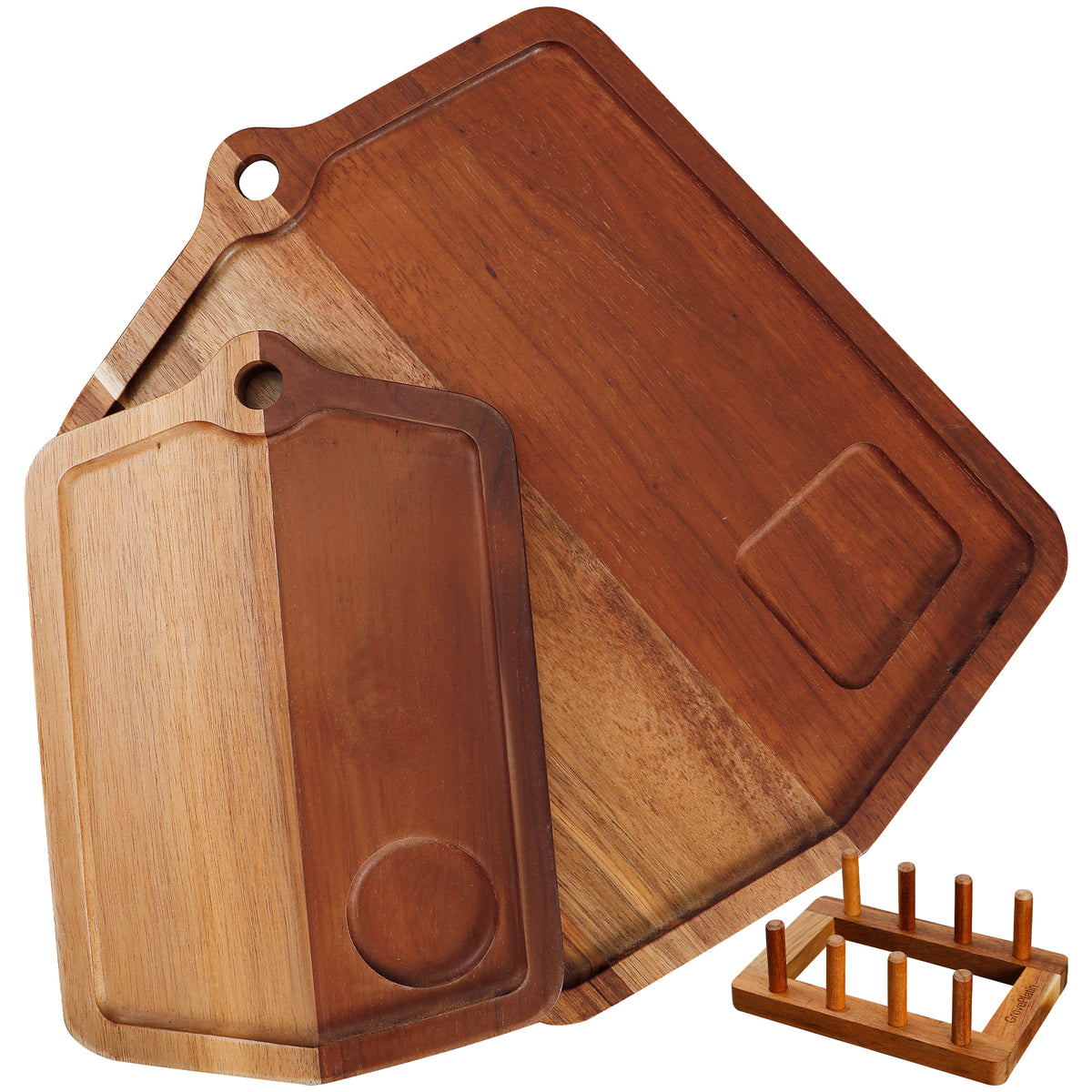 ACACIA WOOD & CARBONIZED OAK CUTTING BOARD