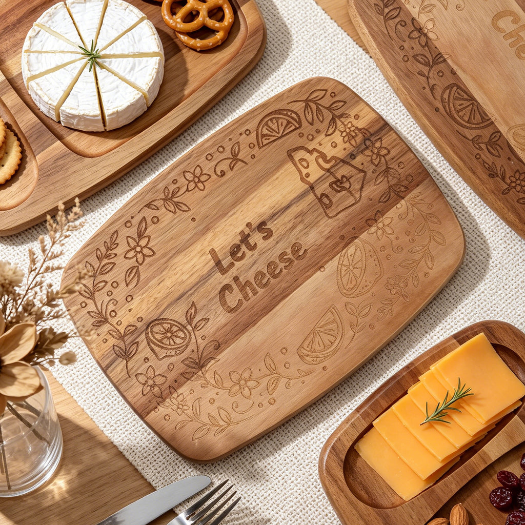 ACACIA WOOD CHEESE BOARD SET