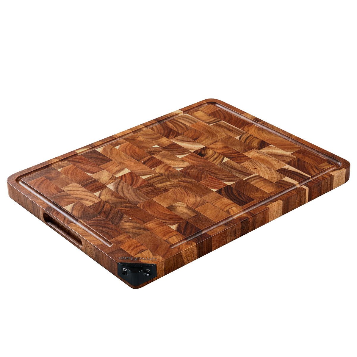 ACACIA WOOD CUTTING BOARD BUILT-IN KNIFE SHARPENER