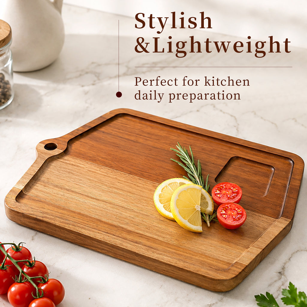 ACACIA WOOD & CARBONIZED OAK CUTTING BOARD