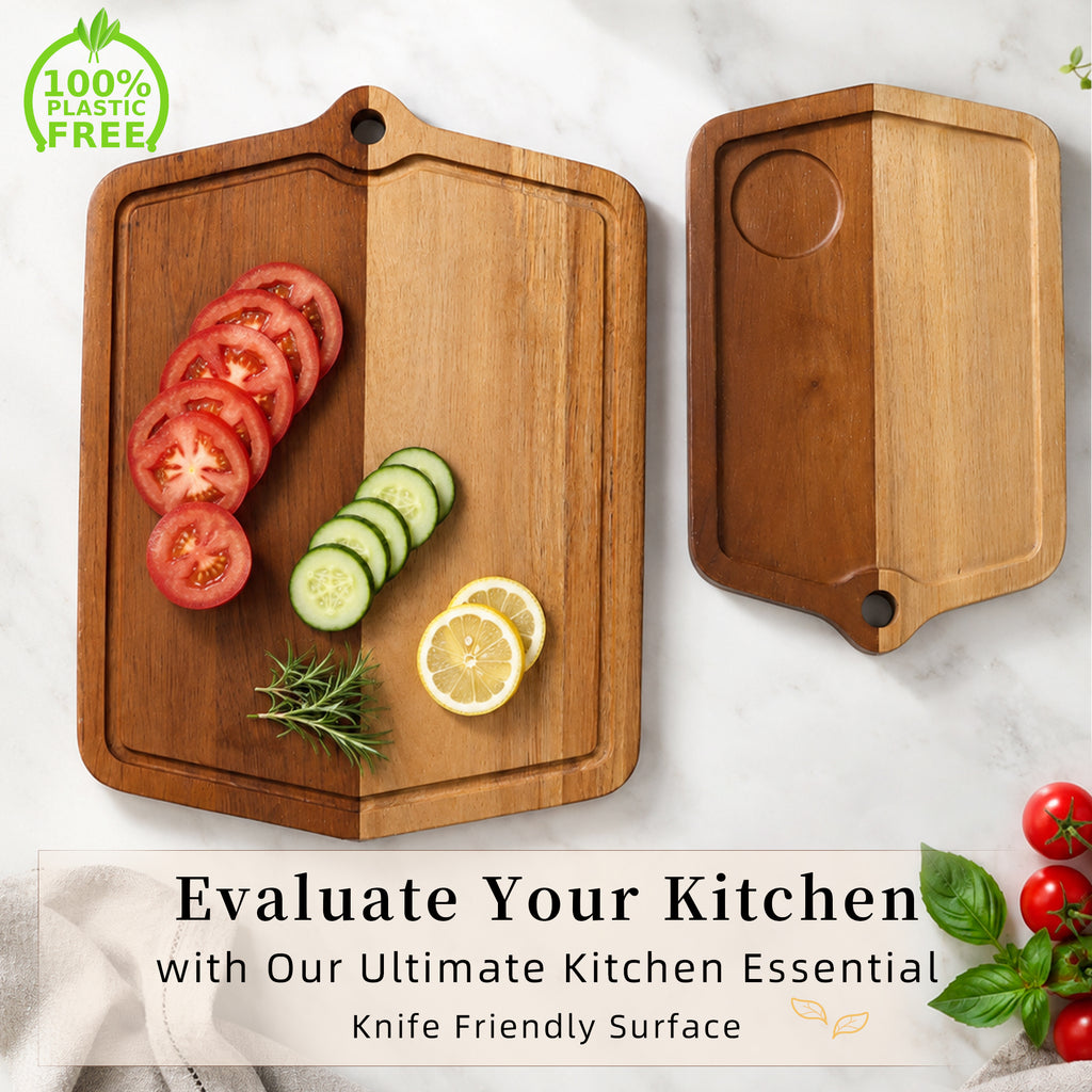 ACACIA WOOD & CARBONIZED OAK CUTTING BOARD
