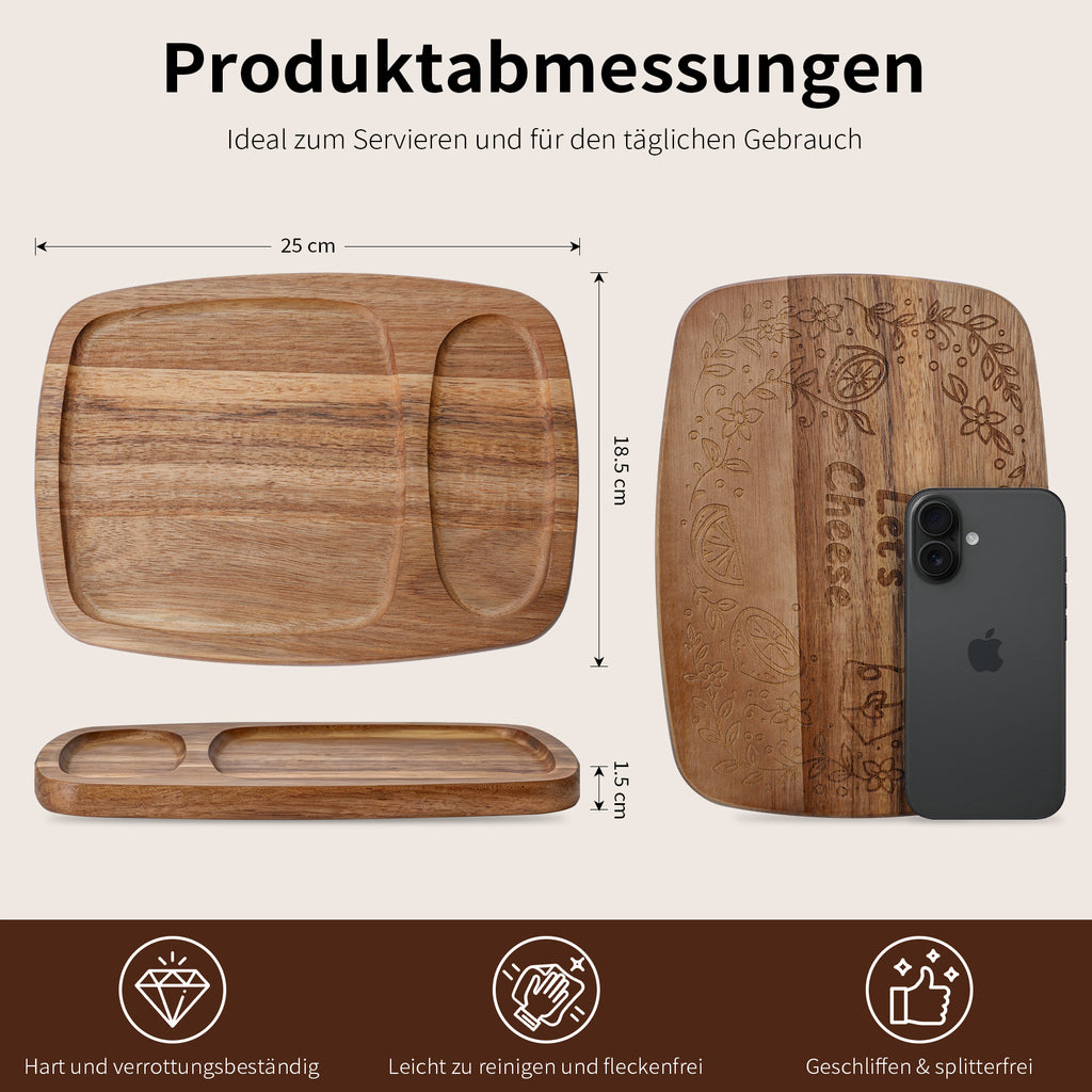 ACACIA WOOD CHEESE BOARD SET