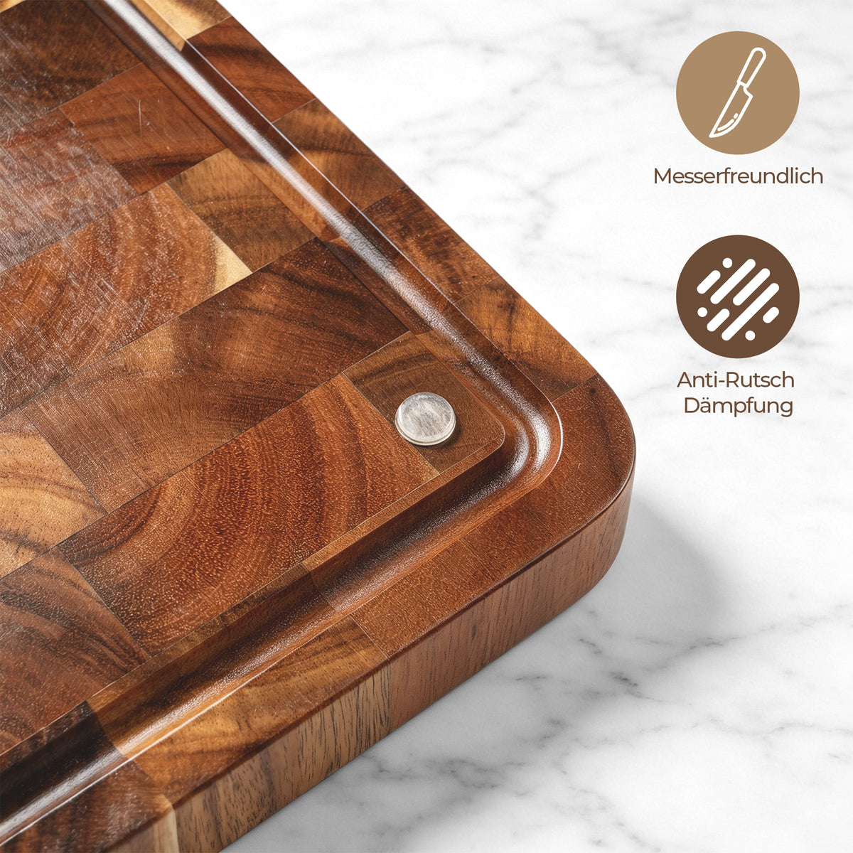 ACACIA WOOD CUTTING BOARD BUILT-IN KNIFE SHARPENER