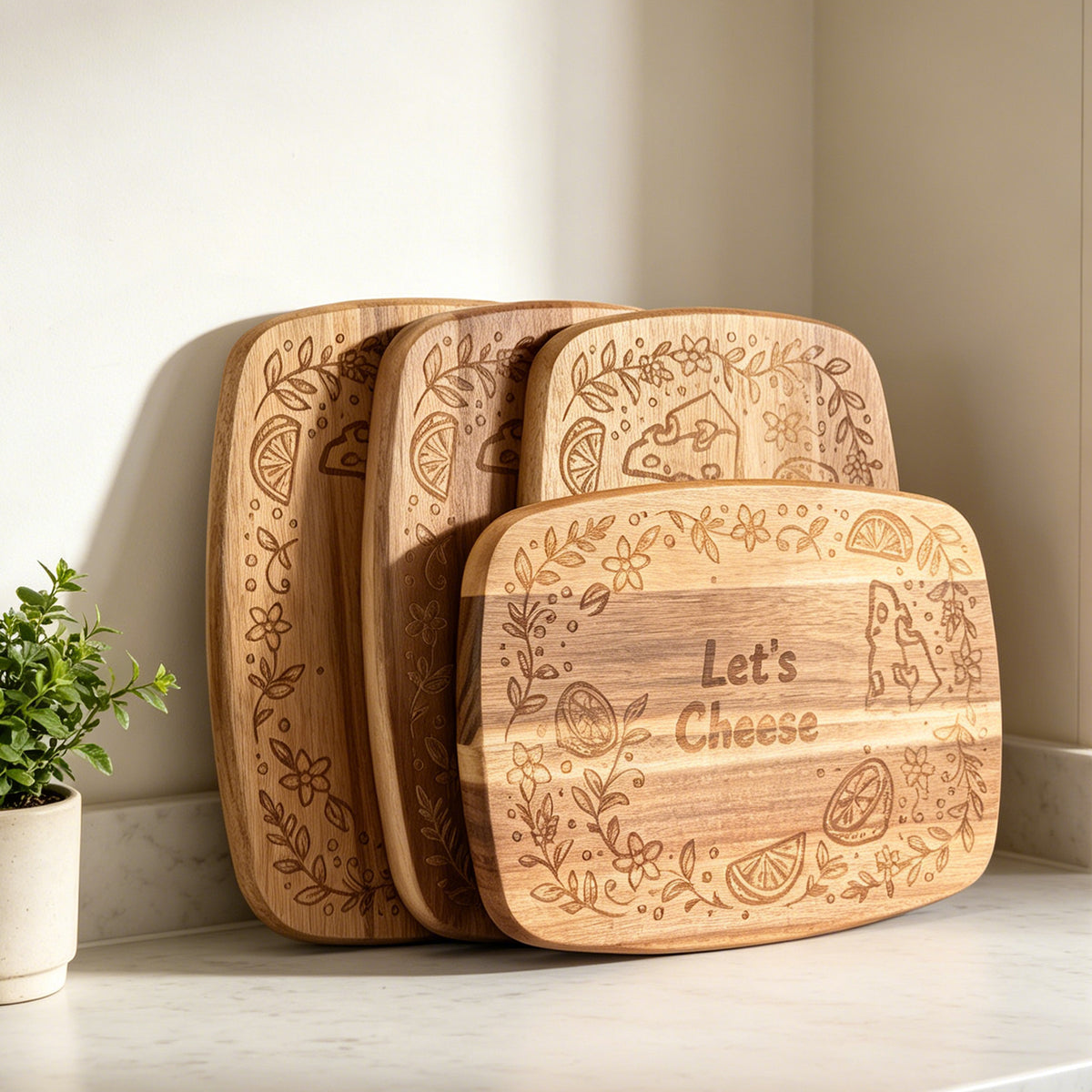 ACACIA WOOD CHEESE BOARD SET